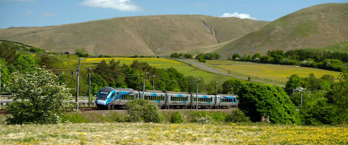 TPE train on the West Coast Mainline in Cumbria