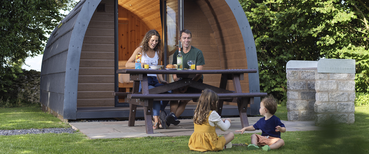 Glamping Pods at Hollins Farm Holiday Park between Silverdale and Arnside