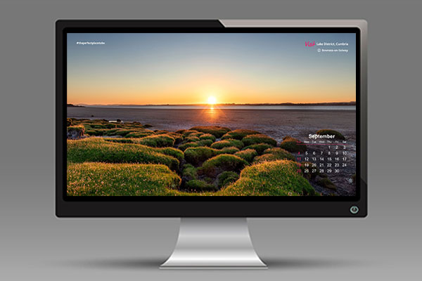Download free 2022 desktop calendar wallpaper from the Lake District, Cumbria