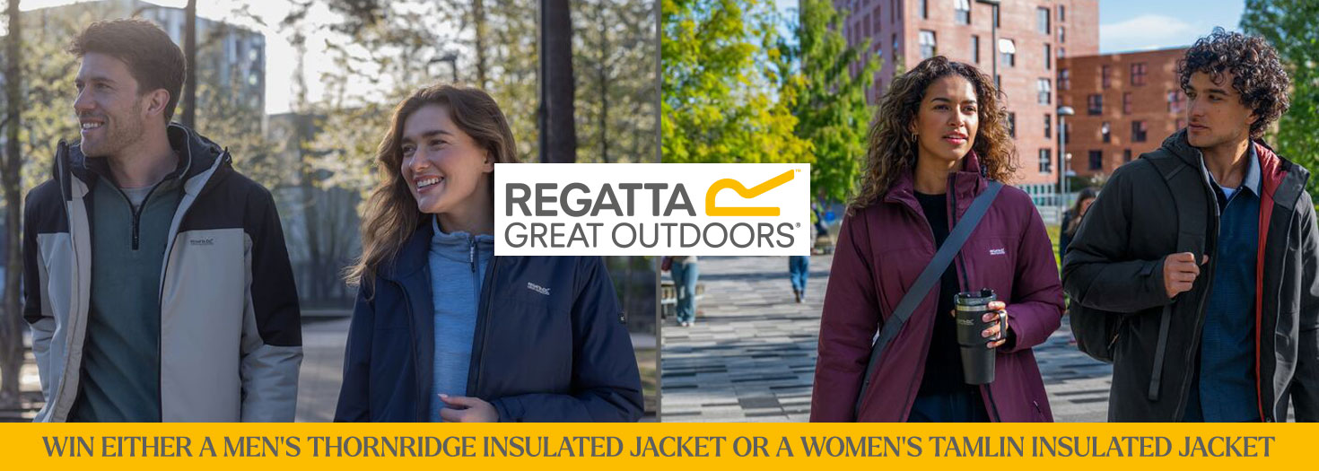 Win either a men's Thornridge insulated jacket or a women's Tamlin insulated jacket by Regatta