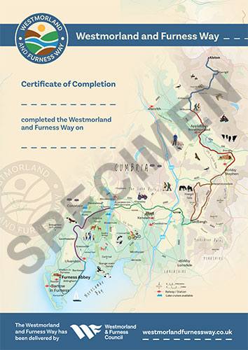 Example completion certificate - Westmorland and Furness Way